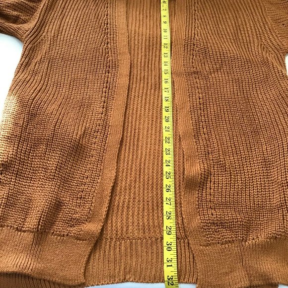 CCK Style Women's Mustard Long Sleeve Open Front Waffle-Knit Cardigan Size 3XL - Picture 7 of 11